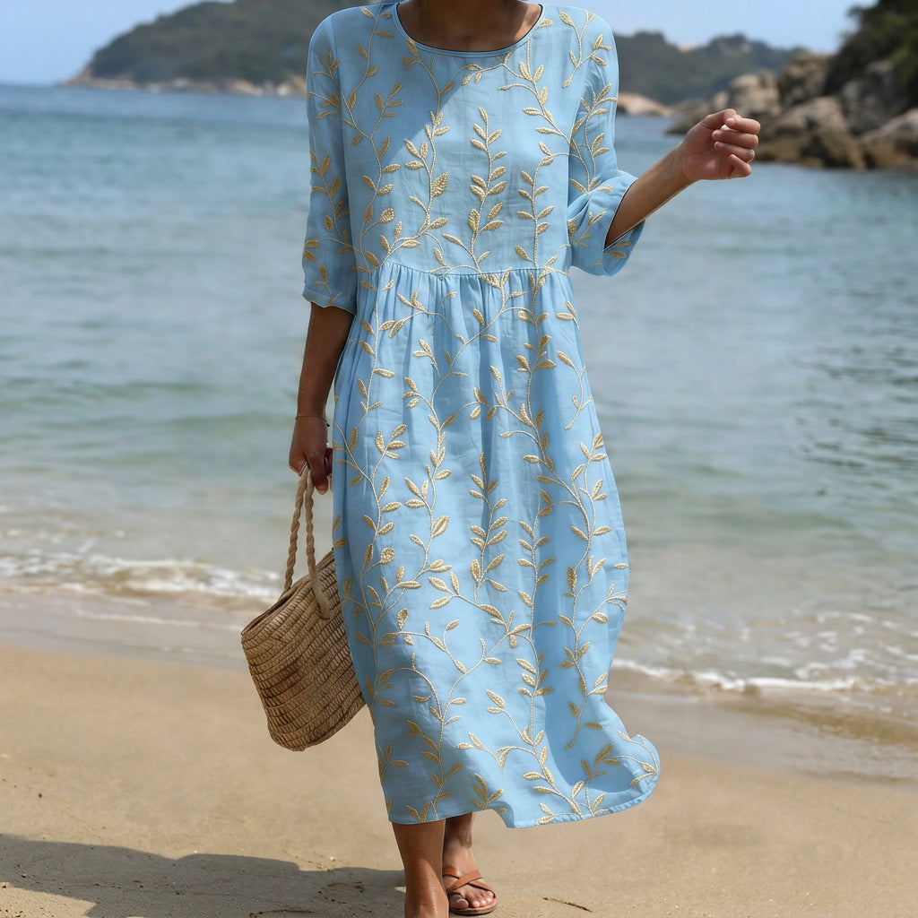 natalie midi dress Color:Sunshine Long Sleeve Dark Blue Waist 78 OnShopSale50