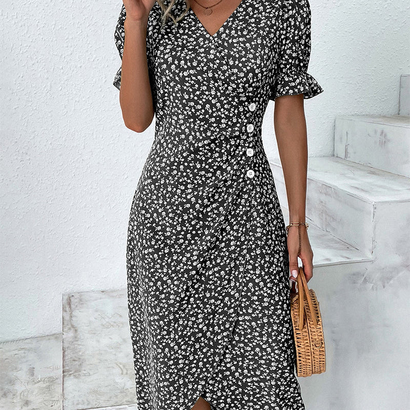 Giselle - Floral V-Neck Dress