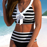 Victoria - High Waist Striped Bikini