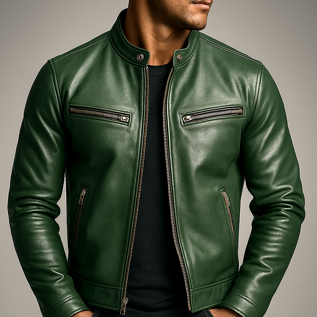 Alec men's vintage leather jacket, view 8