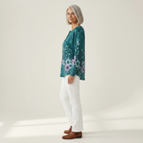 Willow - Turquoise Floral Sweater