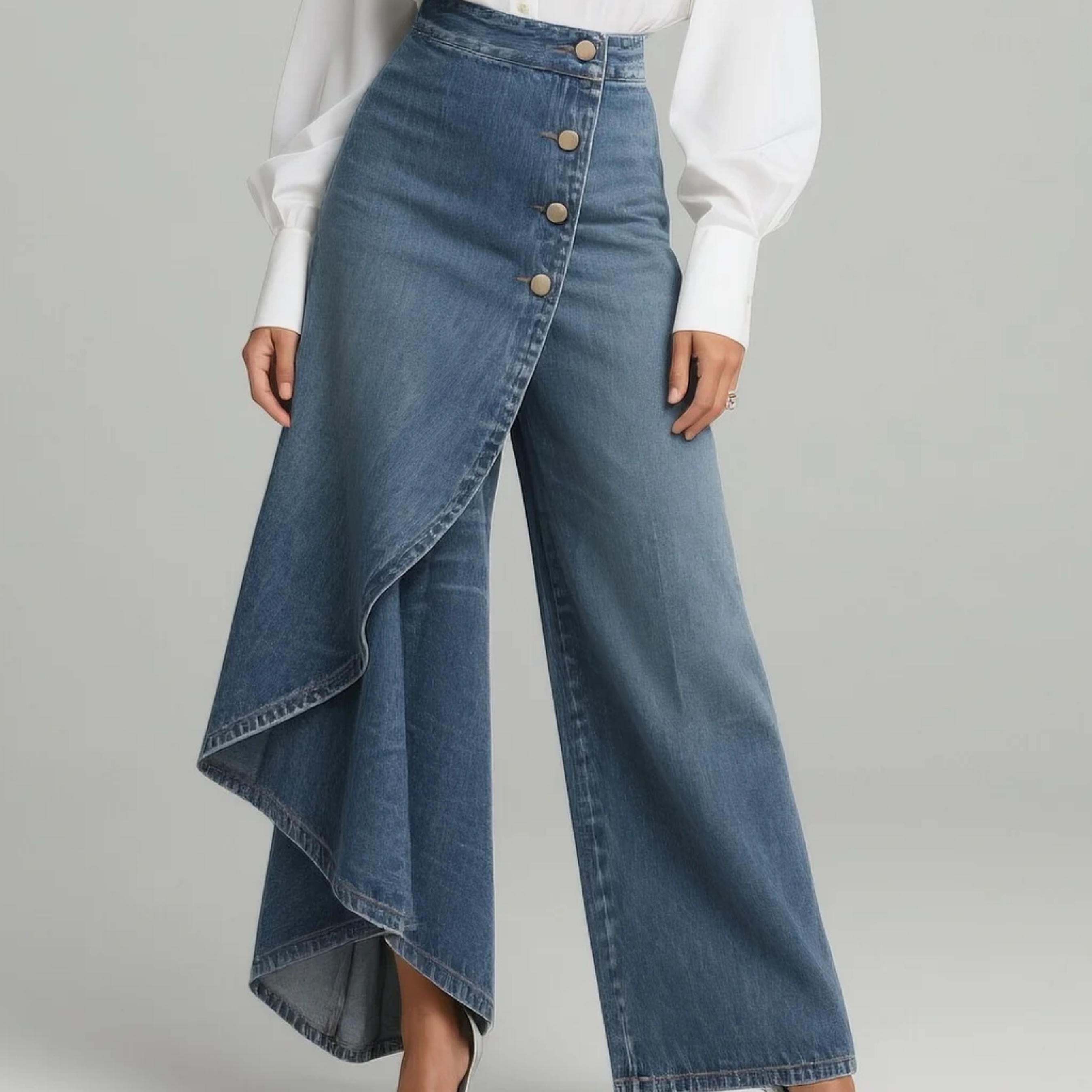 Amelia - Wrap Denim Pants
