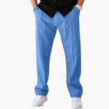 Donovan men's everyday textured straight leg pants in Light Blue, view 11