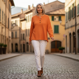 Helen - Solid Waffle Knit Sweater