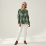 Emily - Green Evergreen Forest Sweater