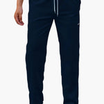Reggie men's straight leg drawstring joggers in Dark Blue, view 3