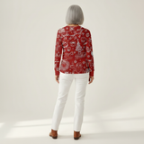 Caroline - Red Christmas Sweater with White Motifs