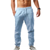 Harvey men's breathable drawstring pants in Light Blue, view 3