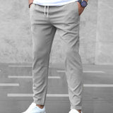 Elmer men's four way stretch slim joggers in Grey, view 5