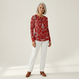 Caroline - Red Christmas Sweater with White Motifs