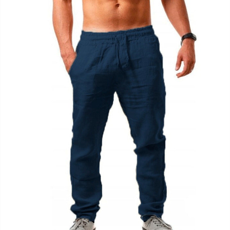 Harvey men's breathable drawstring pants in Dark Blue, view 8