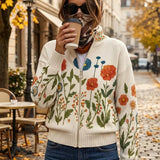 Lorna - Wildflower Field Zip-Up Cardigan
