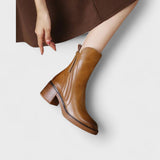 Gwendolyn - Leather Ankle Boots