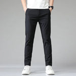 Lennox men's four way stretch pants in Black, front view
