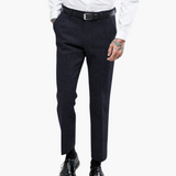 Barnaby men's flecked straight leg pants in Black, front view