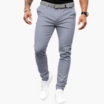 Rupert men's smart stretch dress pants in Light Grey, view 2