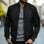 Stefan men's lightweight bomber jacket in Black, view 2