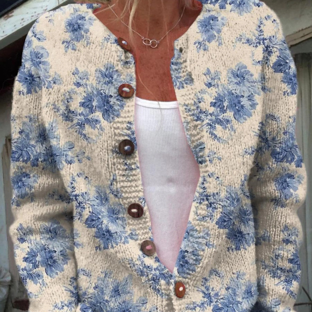 Noémie - Cardigan à imprimé floral et boutons