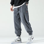 Sutton men's loose cuffed streetwear pants in Grey, view 2