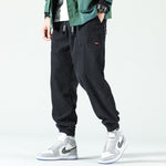 Sutton men's loose cuffed streetwear pants in Black, view 3