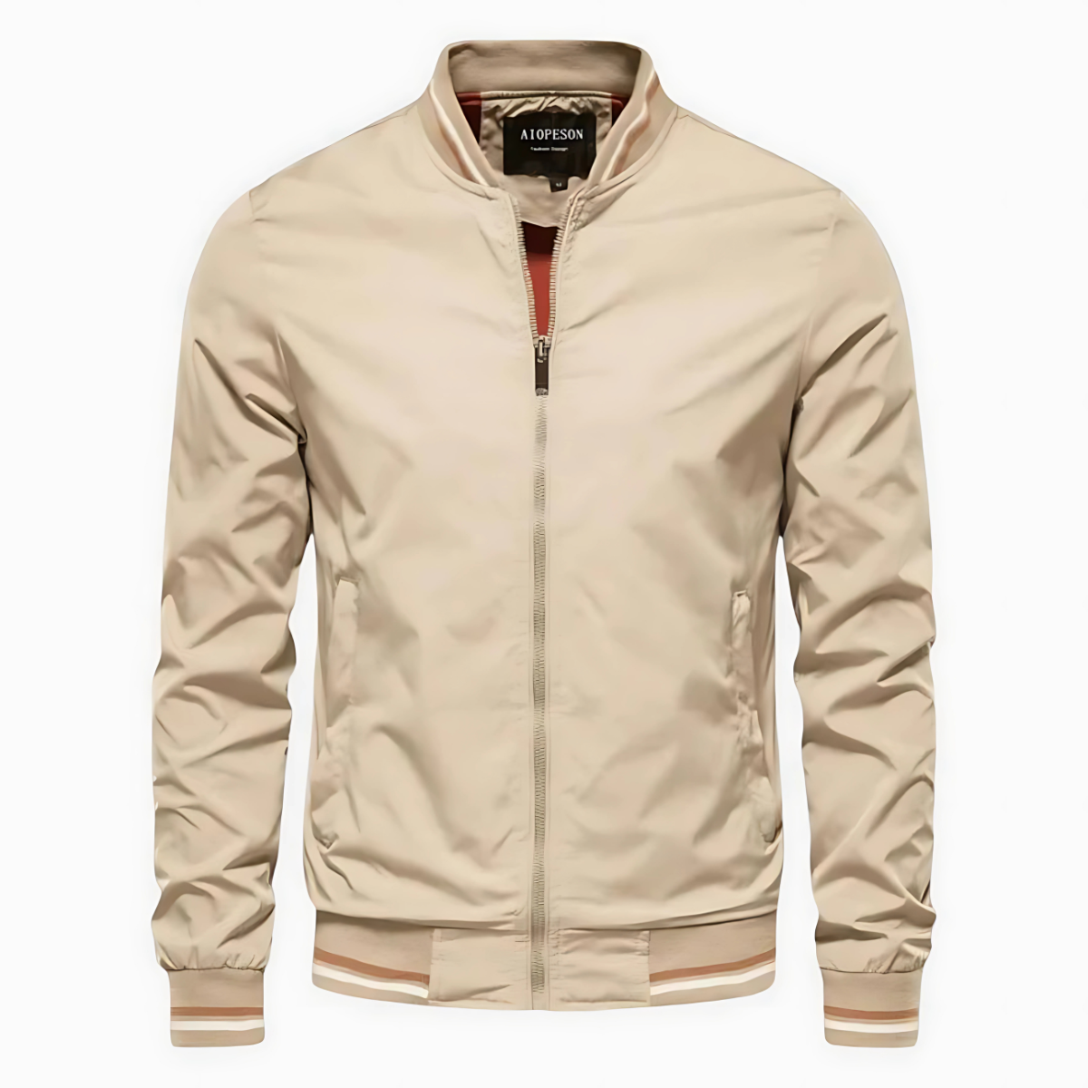 Kingsley men's urban bomber jacket in Beige, view 4