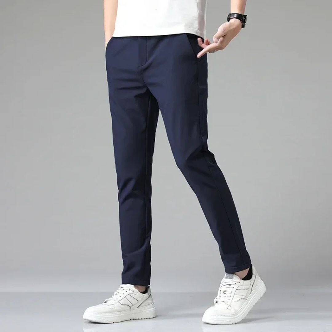 Lennox men's four way stretch pants in Navy Blue, view 3
