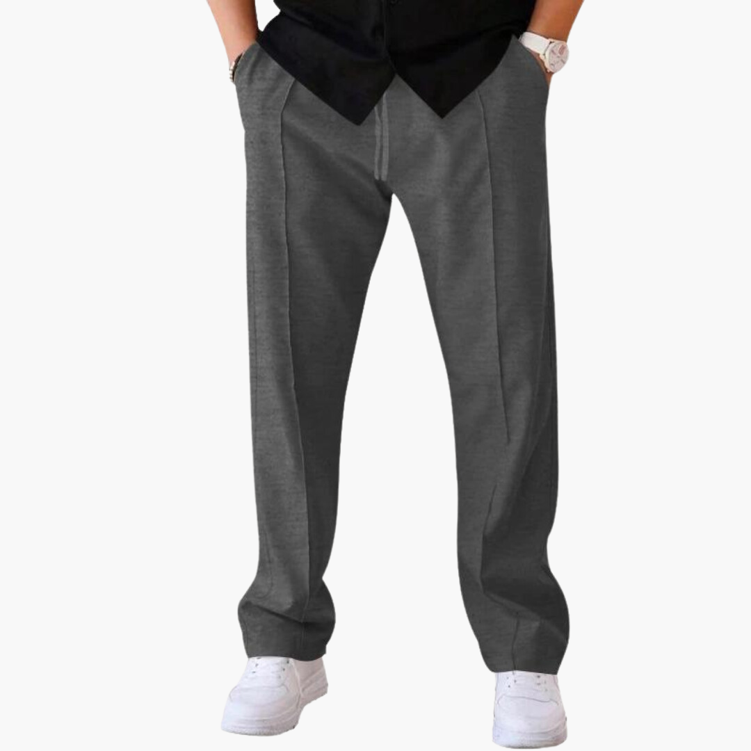 Donovan men's everyday textured straight leg pants in Dark Grey, view 2