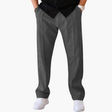 Donovan men's everyday textured straight leg pants in Dark Grey, view 2