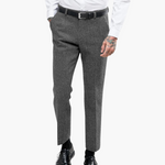 Barnaby men's flecked straight leg pants in Light Grey, view 2