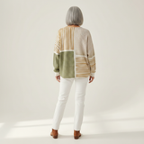 Lucy - Green and Mustard Patchwork Sweater