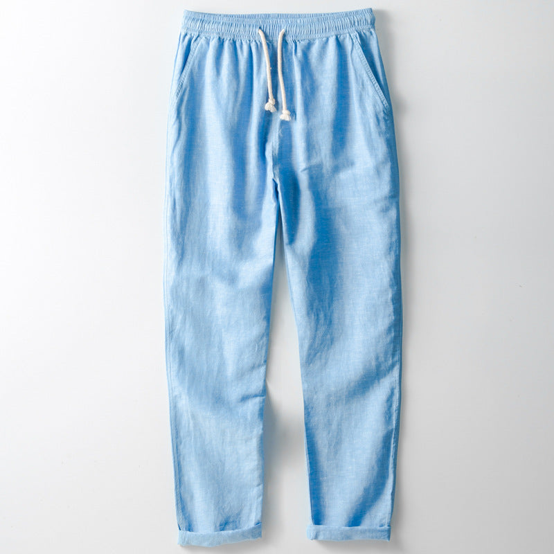 Ralph men's washed cotton drawstring pants in New Blue, view 4