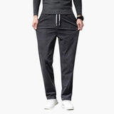 Roland men's corduroy drawstring pants in Grey, front view