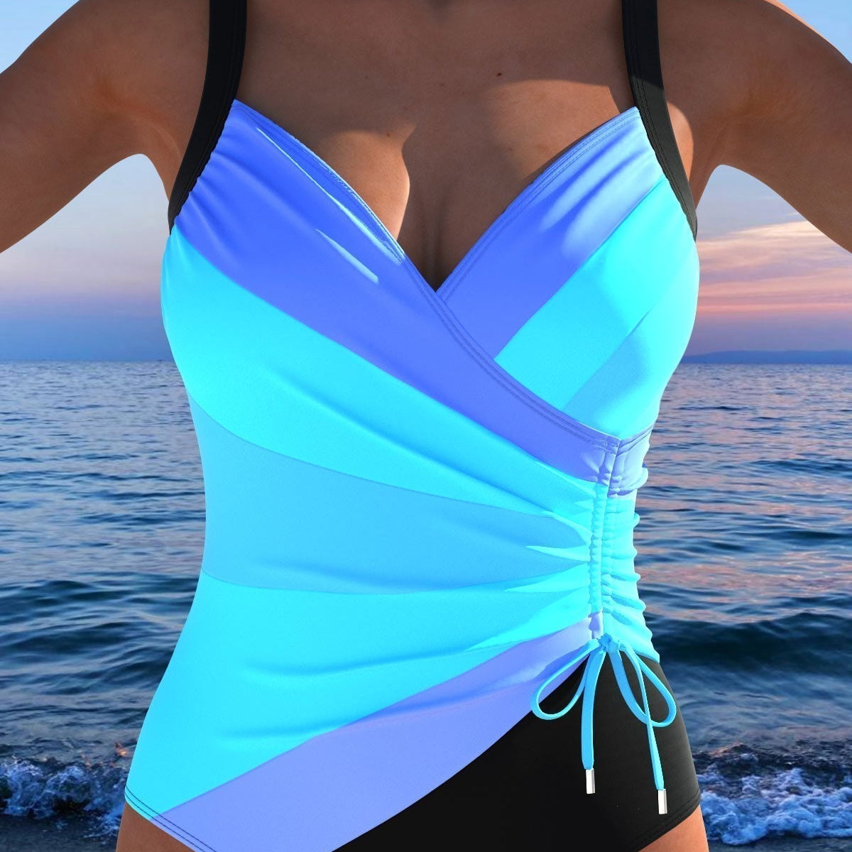 Eleanor - Elegant swimsuit with colorful print