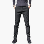 Prescott men's smart slim fit pants in Black, view 3
