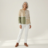 Lucy - Green and Mustard Patchwork Sweater