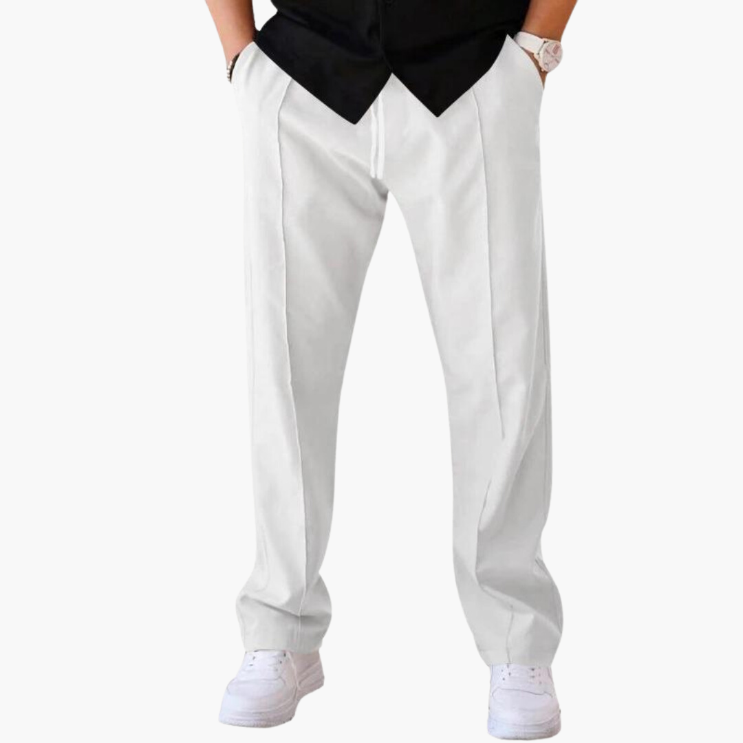 Donovan men's everyday textured straight leg pants in White, view 3