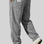 Earl men's wide wale corduroy pants in Grey, view 2