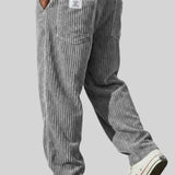Earl men's wide wale corduroy pants in Grey, view 2