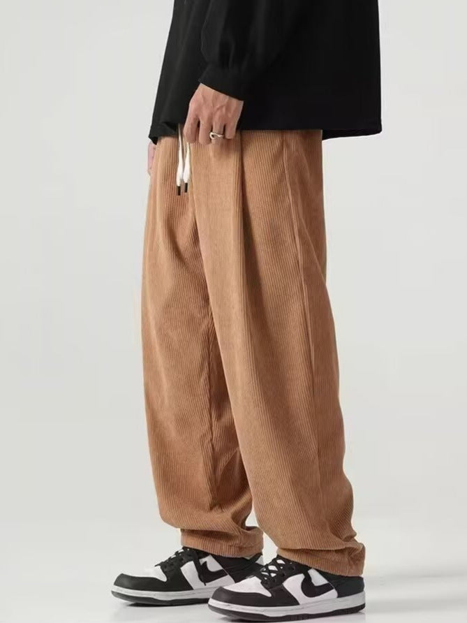 Howard men's retro relaxed fall pants in Coffee, view 4