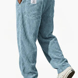 Earl men's wide wale corduroy pants in Light Blue, view 4
