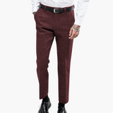 Barnaby men's flecked straight leg pants in Dark Brown, view 4