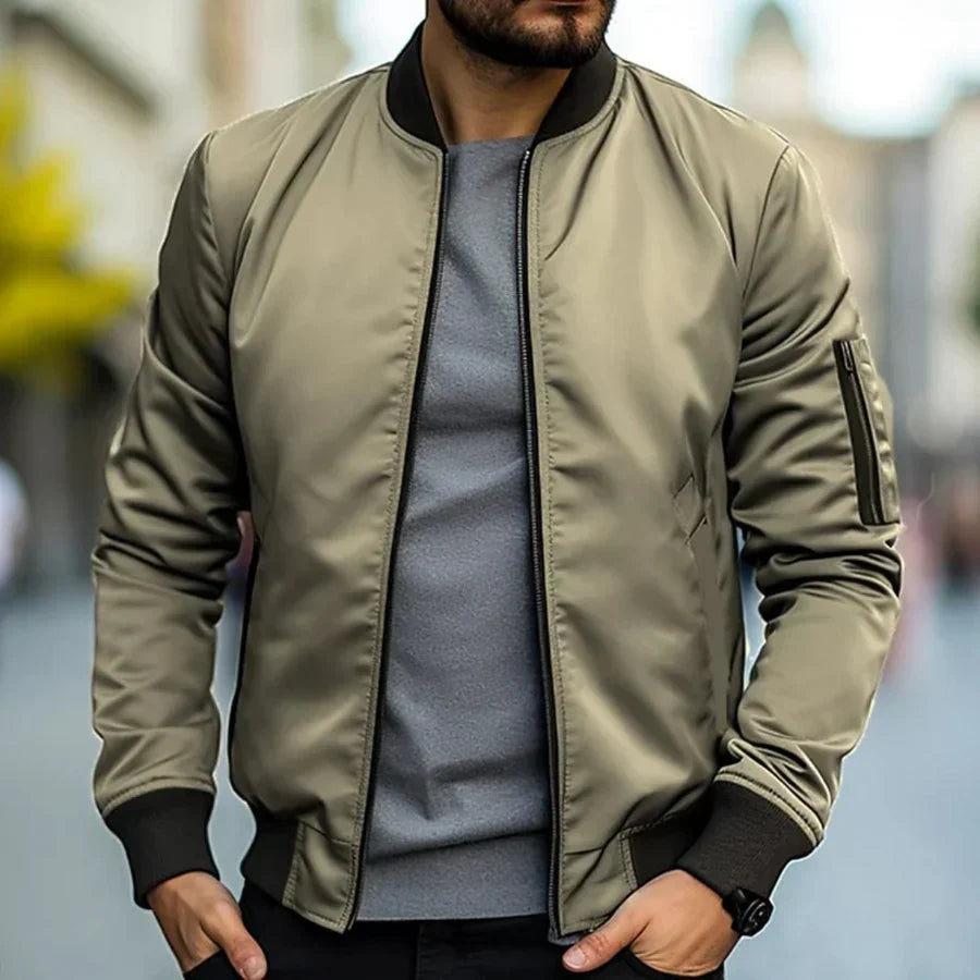 Stefan men's lightweight bomber jacket in Khaki, view 7