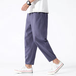 Harlan men's cropped harem pants in Blue Grey, view 2