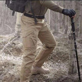 Ghislain men's water repellent technical cargo pants in Khaki, view 5