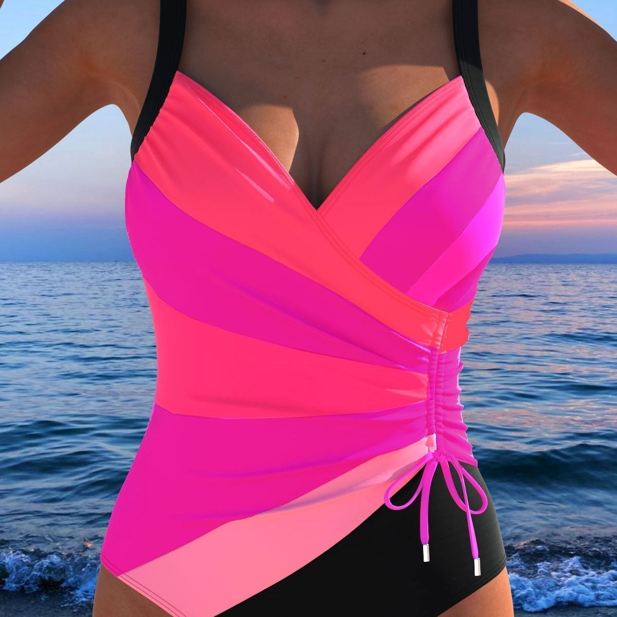 Eleanor - Elegant swimsuit with colorful print