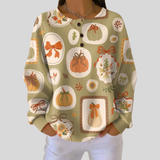 Frances - Bow and Pumpkin Sweater
