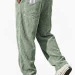 Earl men's wide wale corduroy pants in Light Green, view 5