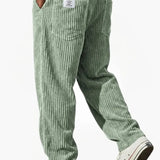 Earl men's wide wale corduroy pants in Light Green, view 5