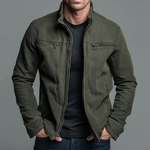 Wallace men's cotton field jacket in Olive Green, front view