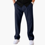 Donovan men's everyday textured straight leg pants in Dark Blue, view 7